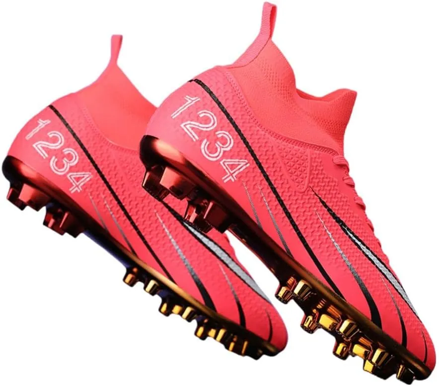 HESBITEUL Mens Athletic Outdoor Indoor Comfortable Soccer Shoes Boys Football Student Cleats Sneaker Shoes High Gripping Power