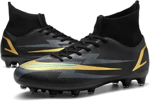 HESBITEUL Mens Athletic Outdoor Indoor Comfortable Soccer Shoes Boys Football Student Cleats Sneaker Shoes High Gripping Power