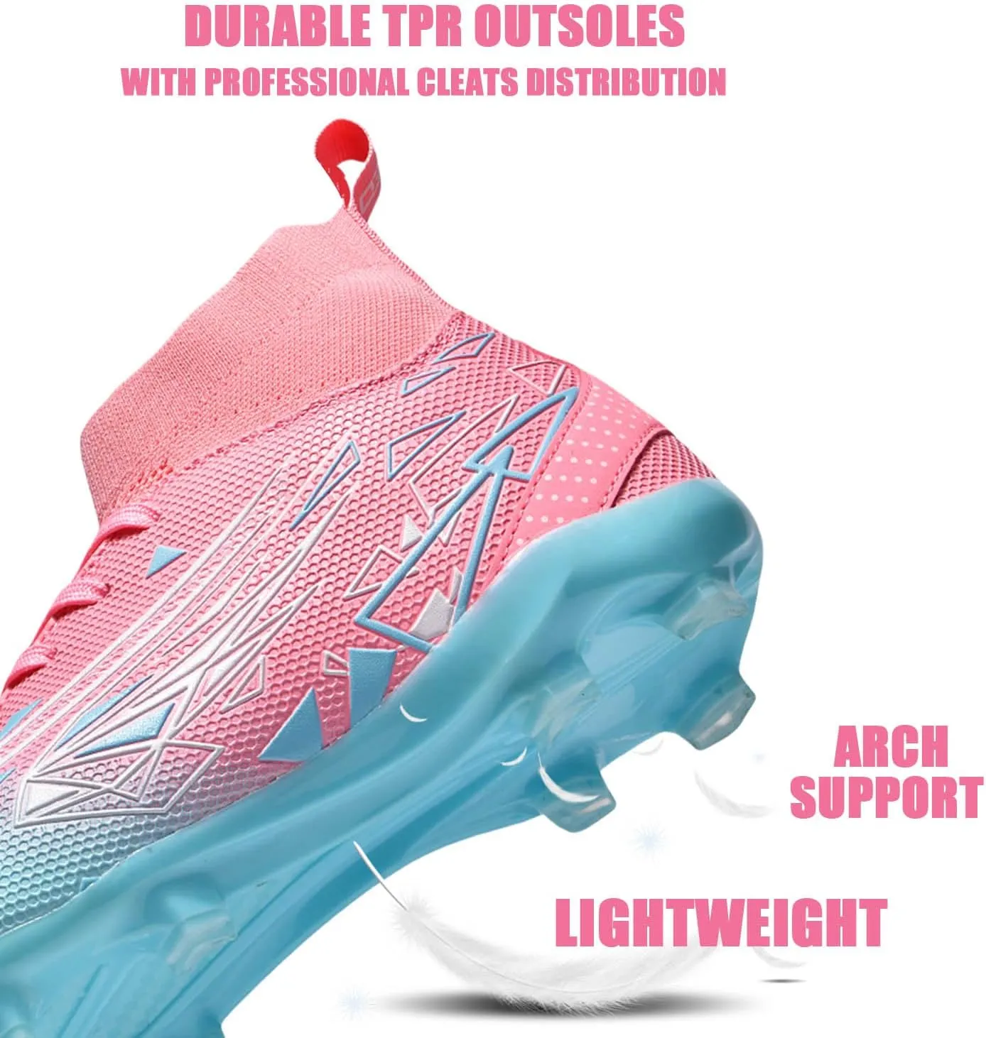 HESBITEUL Soccer Cleats for Mens Womens Youth FG Football Boots Outdoor Breathable Training Sneaker Shoes