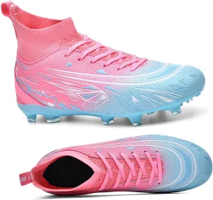 HESBITEUL Soccer Cleats for Mens Womens Youth FG Football Boots Outdoor Breathable Training Sneaker Shoes