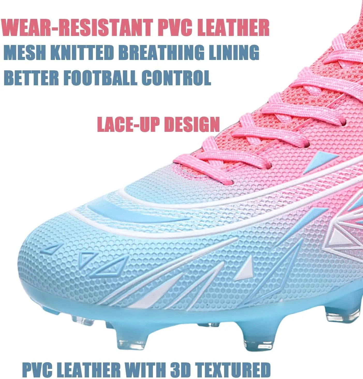 HESBITEUL Soccer Cleats for Mens Womens Youth FG Football Boots Outdoor Breathable Training Sneaker Shoes