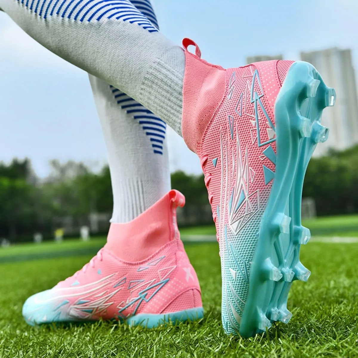 HESBITEUL Soccer Cleats for Mens Womens Youth FG Football Boots Outdoor Breathable Training Sneaker Shoes