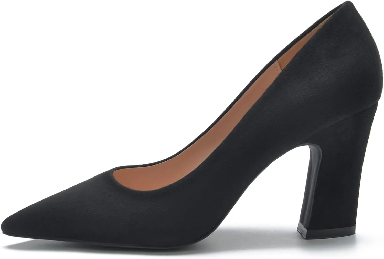 HHTCAL Closed Pointed Toe Chunky Block Heel Pumps High Heels for Women Sexy Elegant Formal Work Office Ladies Dress Shoes