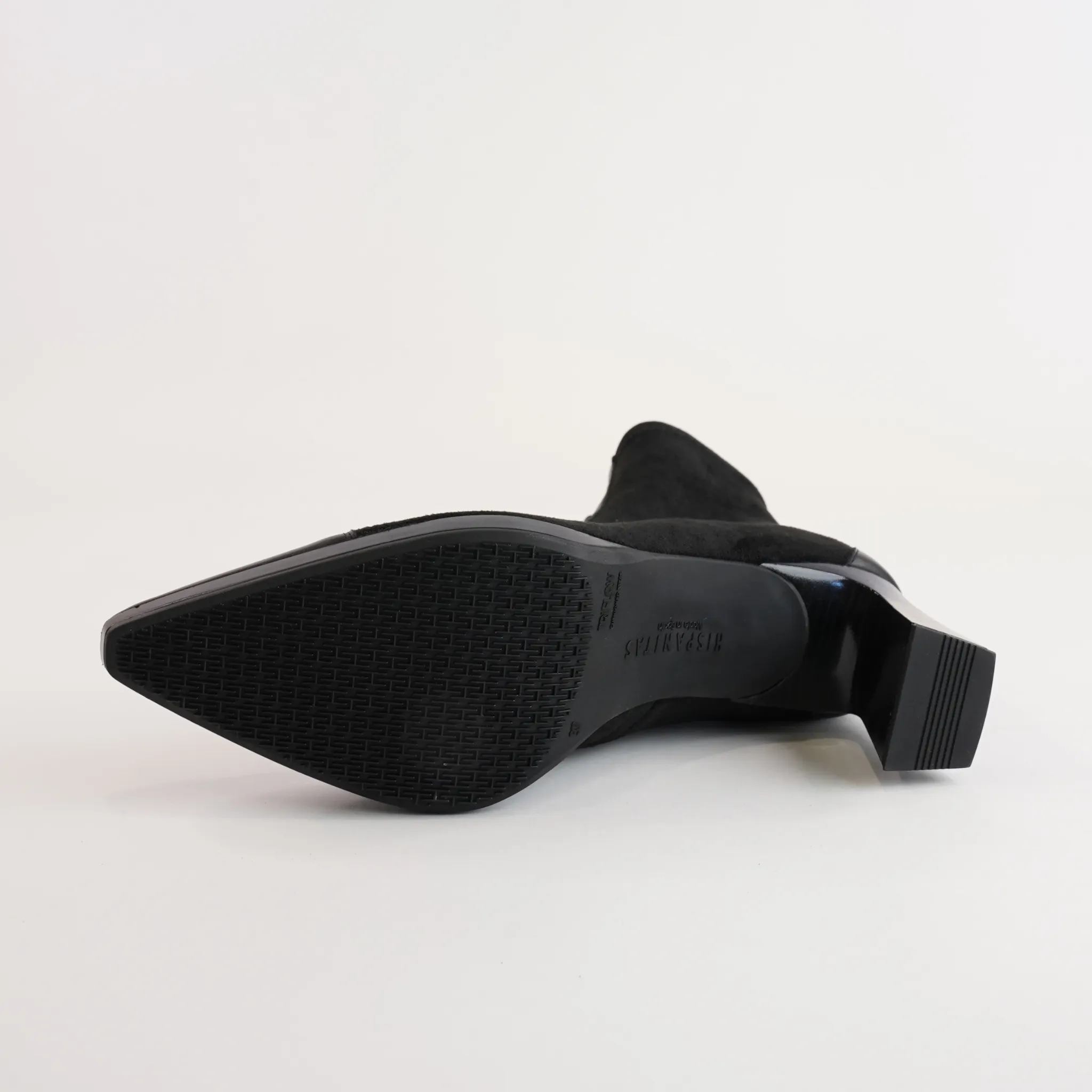 HI243714 Soho Black/ Velour Black Leather Ankle Boots
