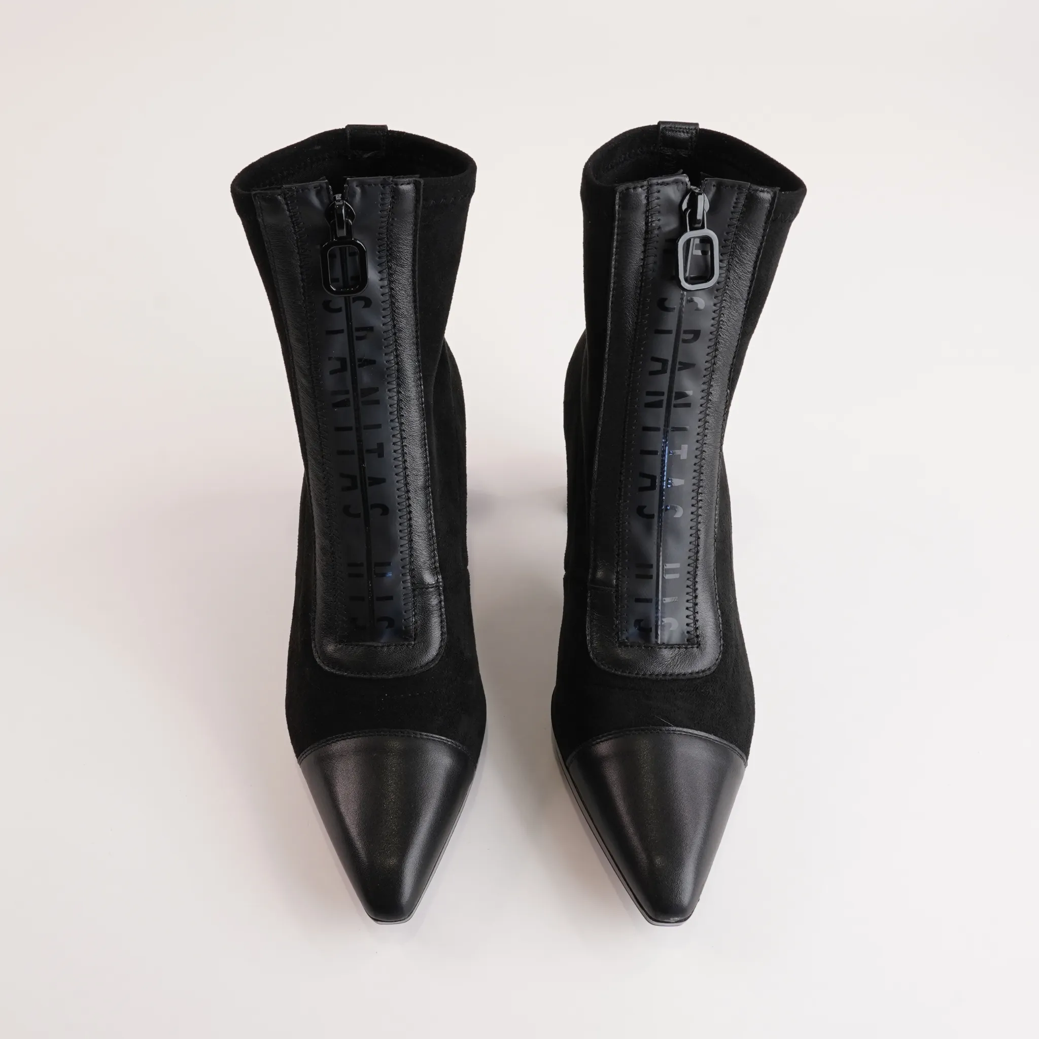 HI243714 Soho Black/ Velour Black Leather Ankle Boots