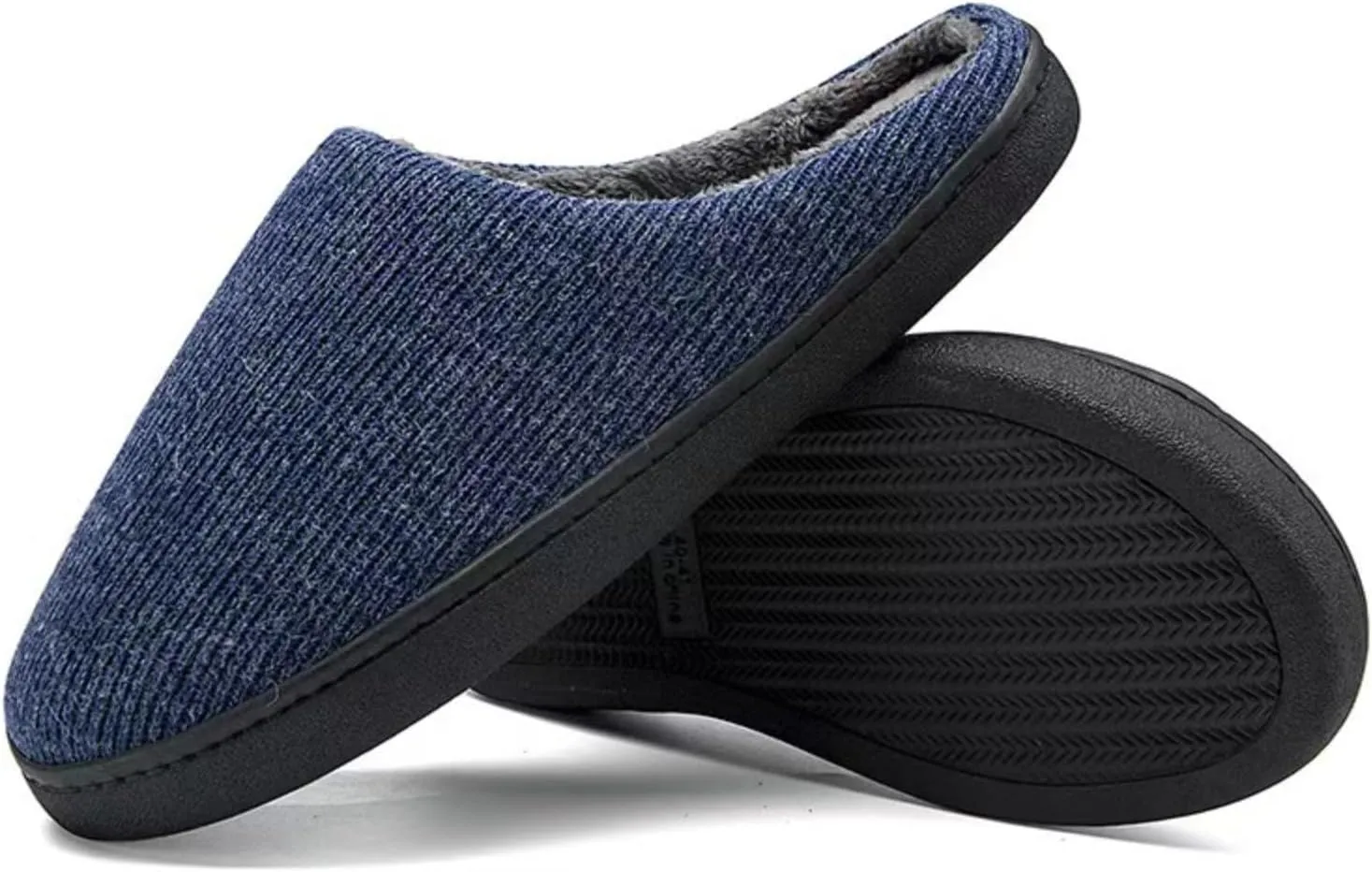 High-Density Mens Clog Slippers Two-Tone Cotton-Blen, Memory Foam bottom Warm House Slippers Suitable for Walking in the Park and Relaxing at Home.