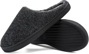 High-Density Mens Clog Slippers Two-Tone Cotton-Blen, Memory Foam bottom Warm House Slippers Suitable for Walking in the Park and Relaxing at Home.