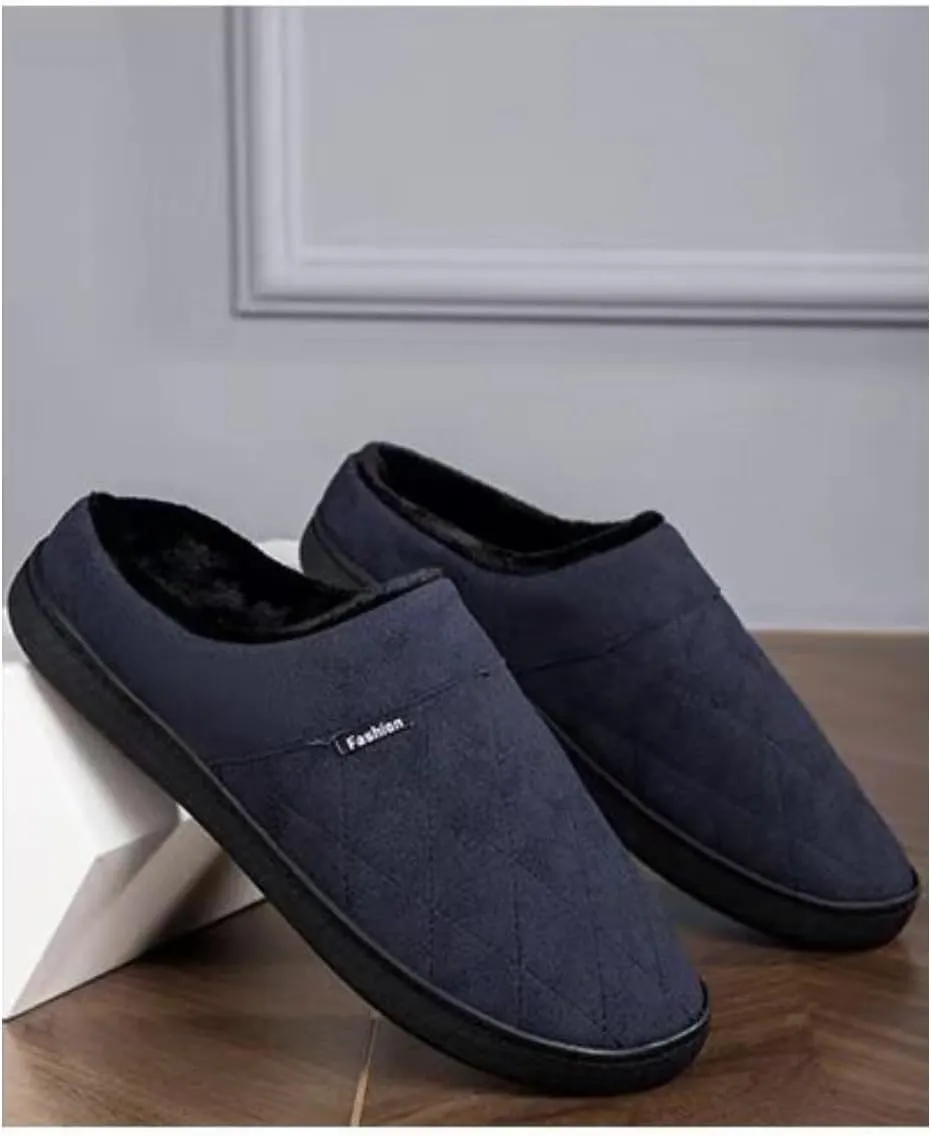High-Density Mens Clog Slippers Two-Tone Cotton-Blen, Memory Foam bottom Warm House Slippers Suitable for Walking in the Park and Relaxing at Home.