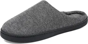 High-Density Mens Clog Slippers Two-Tone Cotton-Blen, Memory Foam bottom Warm House Slippers Suitable for Walking in the Park and Relaxing at Home.
