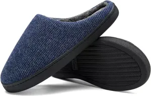 High-Density Mens Clog Slippers Two-Tone Cotton-Blen, Memory Foam bottom Warm House Slippers Suitable for Walking in the Park and Relaxing at Home.