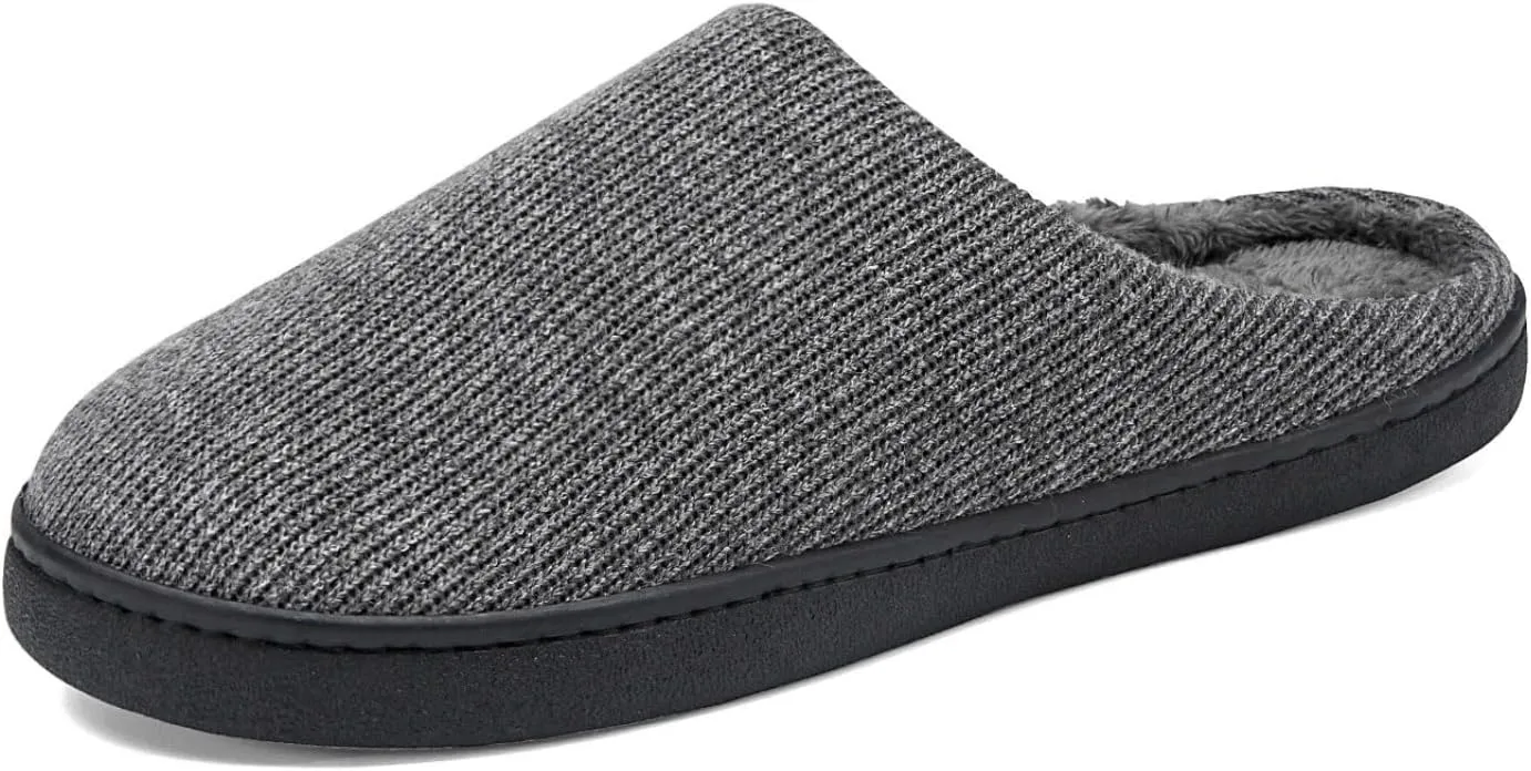 High-Density Mens Clog Slippers Two-Tone Cotton-Blen, Memory Foam bottom Warm House Slippers Suitable for Walking in the Park and Relaxing at Home.