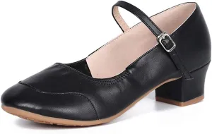 HIPPOSEUS Women Character Shoes Low Heel Latin Ballroom Salsa Tango Teacher Dance Shoes