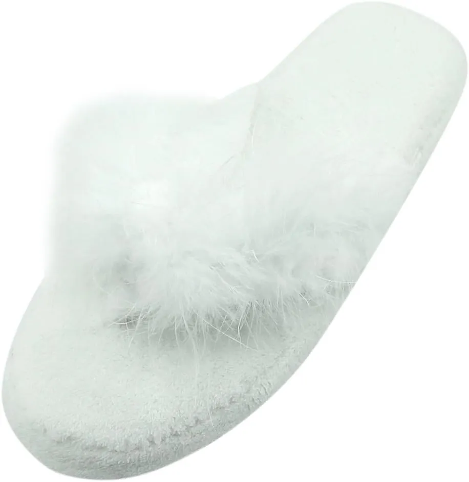 Home Slipper Women's Soft Fleece Indoor Non-Slip House Flip-Flops SPA Thong Slippers