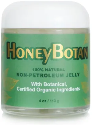 HoneyBotan - 100% Natural Unpetroleum Skin Balm with Organic Ingredients - Petroleum Jelly Alternative for Lips, Hands, Baby Care, Makeup Remover, and More (4 Ounce)