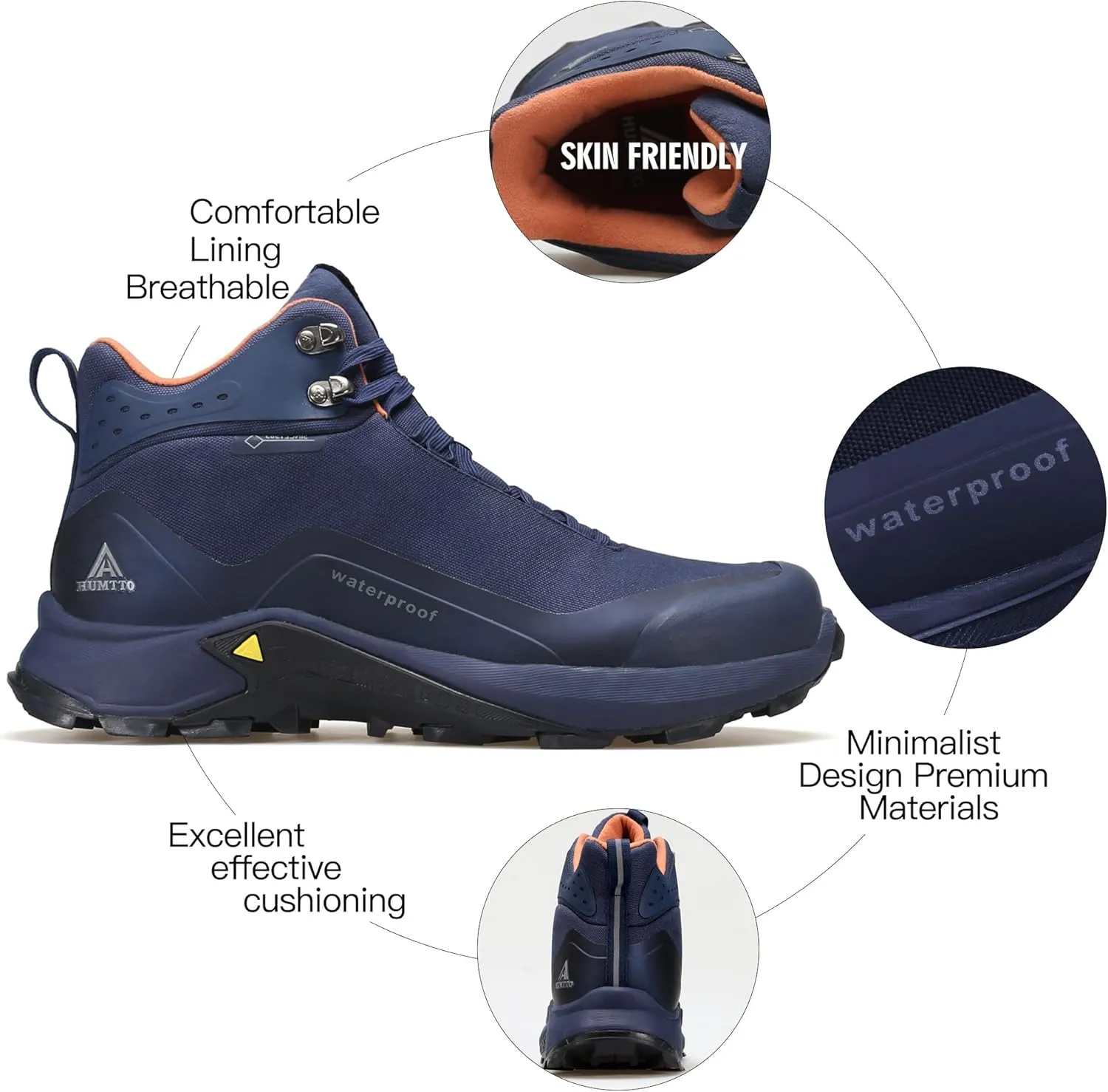 HUMTTO Men's All-Terrain Waterproof Hiking Boots Lightweight Breathable Outdoor Ankle Boots Trekking Hiking Shoes