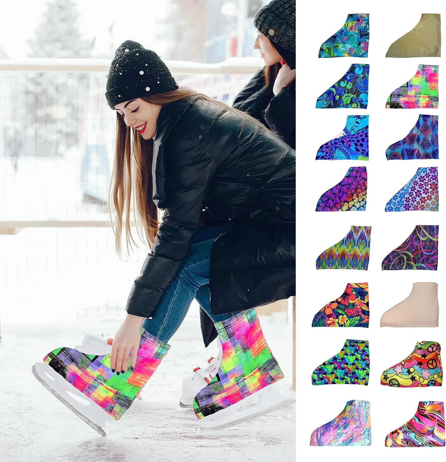 Ice Fire 1 Pair Skate Boot Covers | Durable Boot Protector for Ice/Figure/Roller Skate | Universal Size | Skating Accessory
