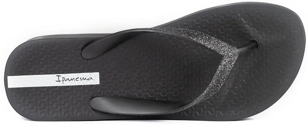 Ipanema Women's Mesh Chic Platform Flip Flops - Comfortable and Trendy Summer Platform Sandals with Glittery Straps, Anatomic Footbed & Non-Slip Sole