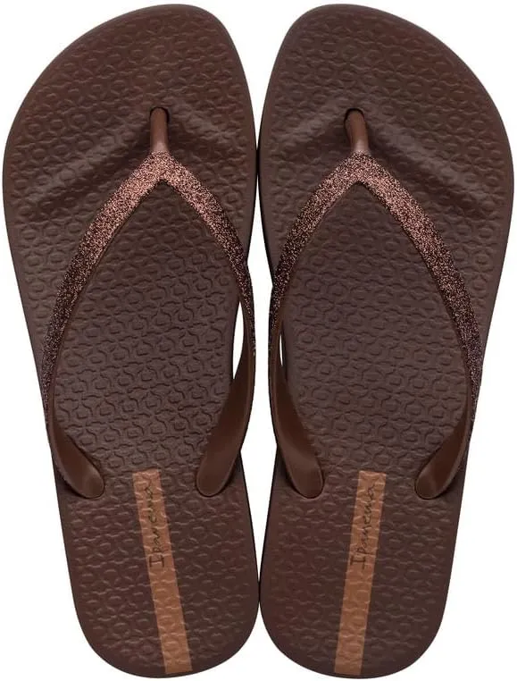 Ipanema Women's Mesh Chic Platform Flip Flops - Comfortable and Trendy Summer Platform Sandals with Glittery Straps, Anatomic Footbed & Non-Slip Sole