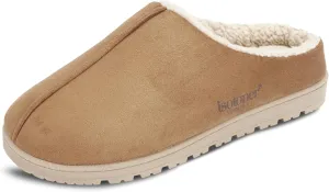 isotoner Men's Rory Slipper-Gel Memory Foam Clogs-Durable Microsuede with Sherpa Lining
