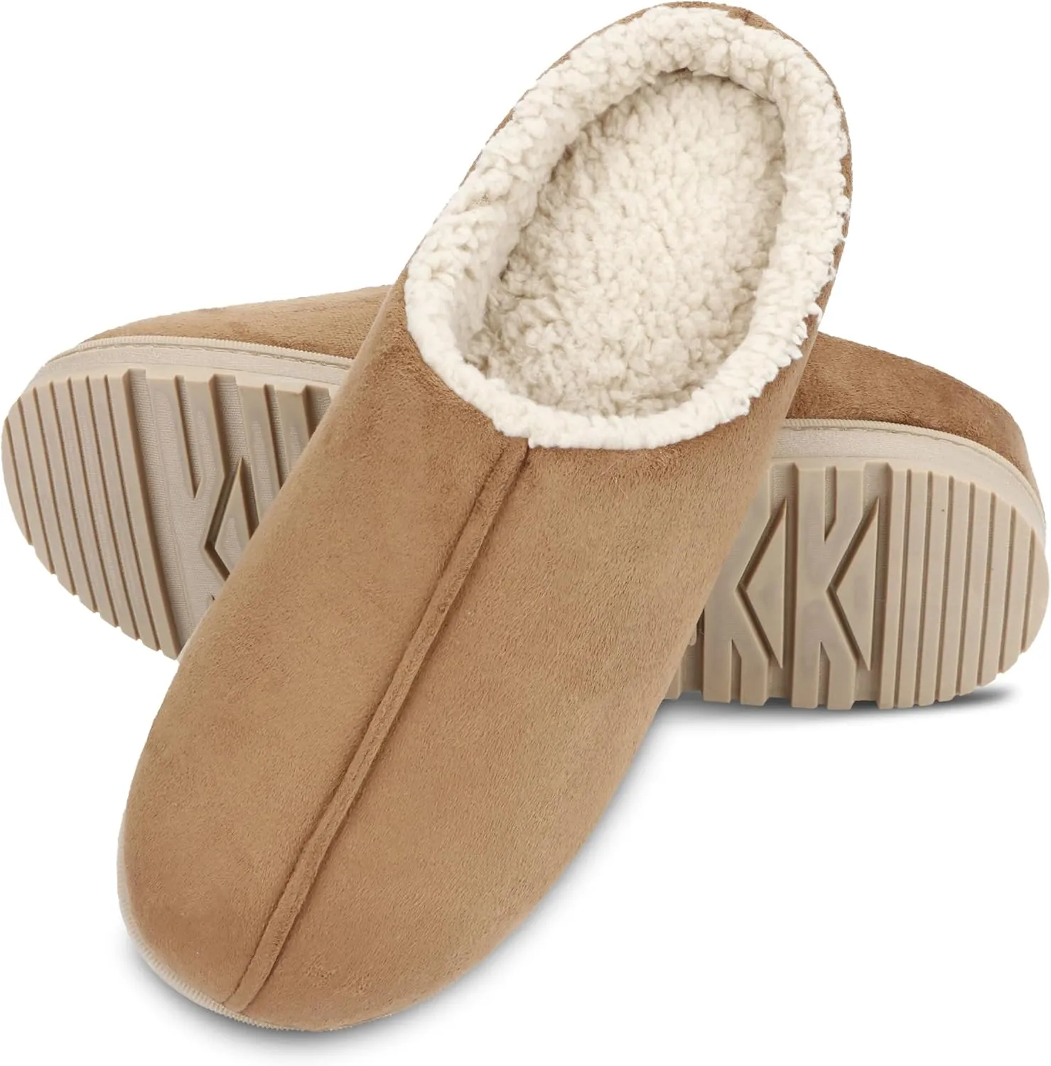 isotoner Men's Rory Slipper-Gel Memory Foam Clogs-Durable Microsuede with Sherpa Lining