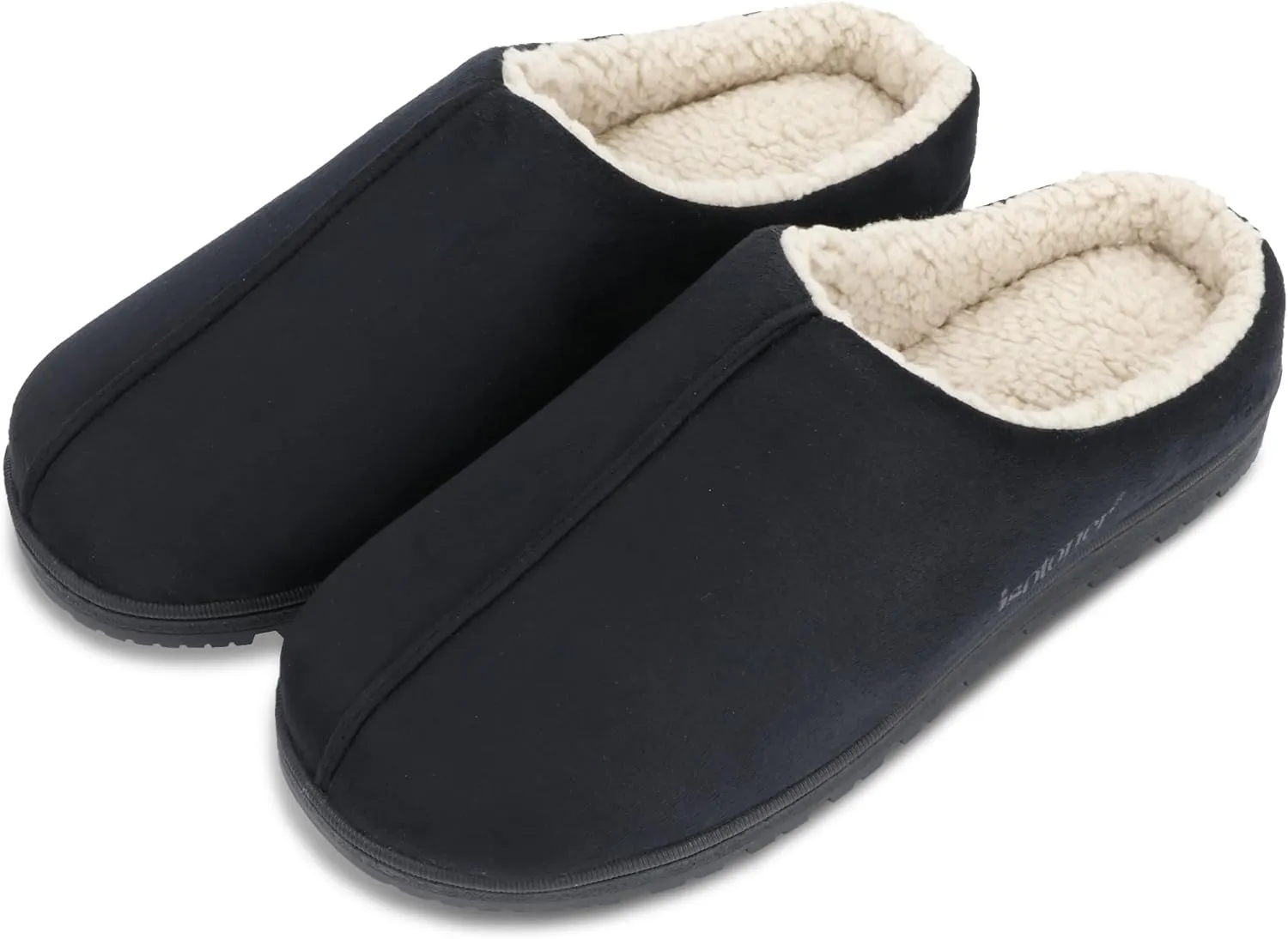 isotoner Men's Rory Slipper-Gel Memory Foam Clogs-Durable Microsuede with Sherpa Lining