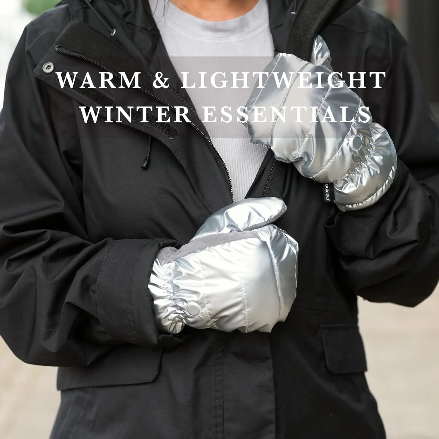 isotoner womens Iridescent Sleekheat Glove Or Flip Top Mitten