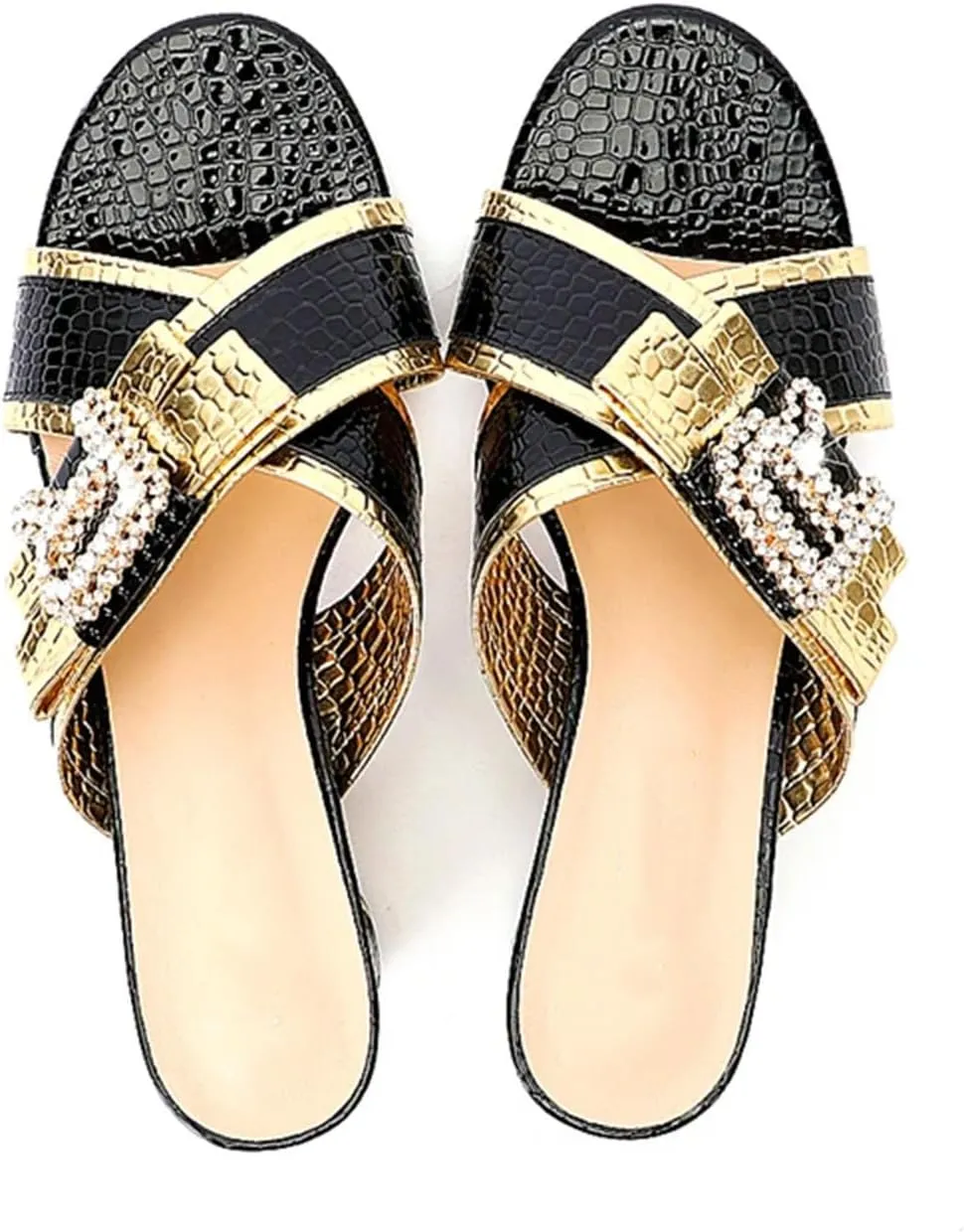 Italian Women's Crystal Shoe Bag Set High Heel Rhinestone Pattern Plus Size Slippers Elegant Flower Bridal Prom Clutch