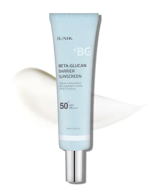 IUNIK Beta-Glucan Water Barrier Moisture Daily Sunscreen Matte & No White Cast SPF 50  PA     Vegan Lifting & Plumping Moisturizing Daily Sun Cream for Dry Oily Sensitive Skin Korean Skincare