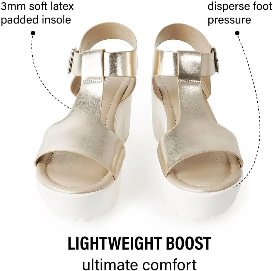 J. Adams Corby Platform Sandals Heeled Sandals for Womens - T-Strap Chunky Mid Heel Sandal Wedges for Women - Women's Footwear Platform Shoes - Summer Shoes for Women