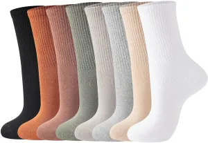 J-BOX Women Cotton Crew Socks - Breathable Thin Dress Socks for Business & Casual, Soft Comfort Above Ankle Wear