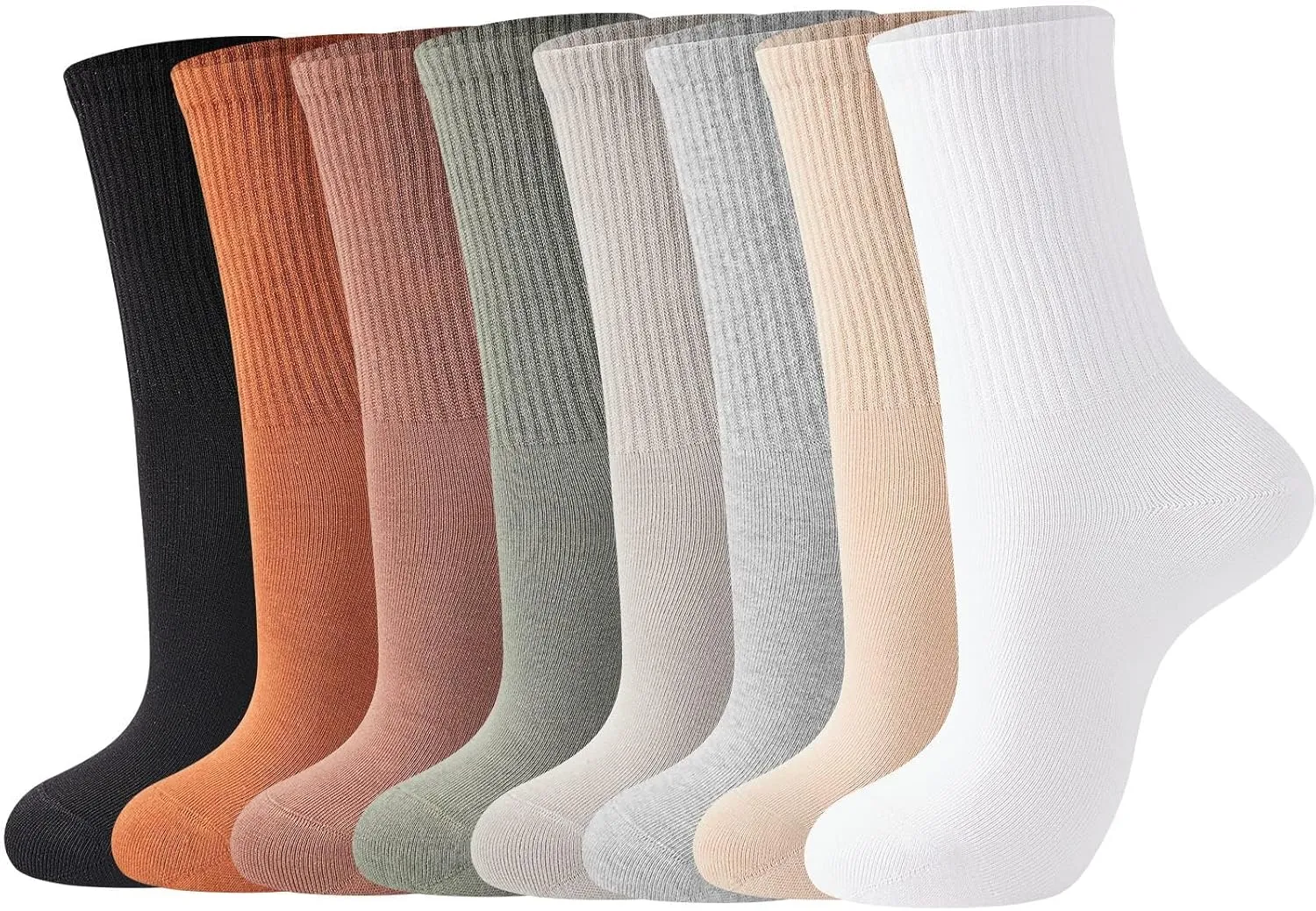 J-BOX Women Cotton Crew Socks - Breathable Thin Dress Socks for Business & Casual, Soft Comfort Above Ankle Wear