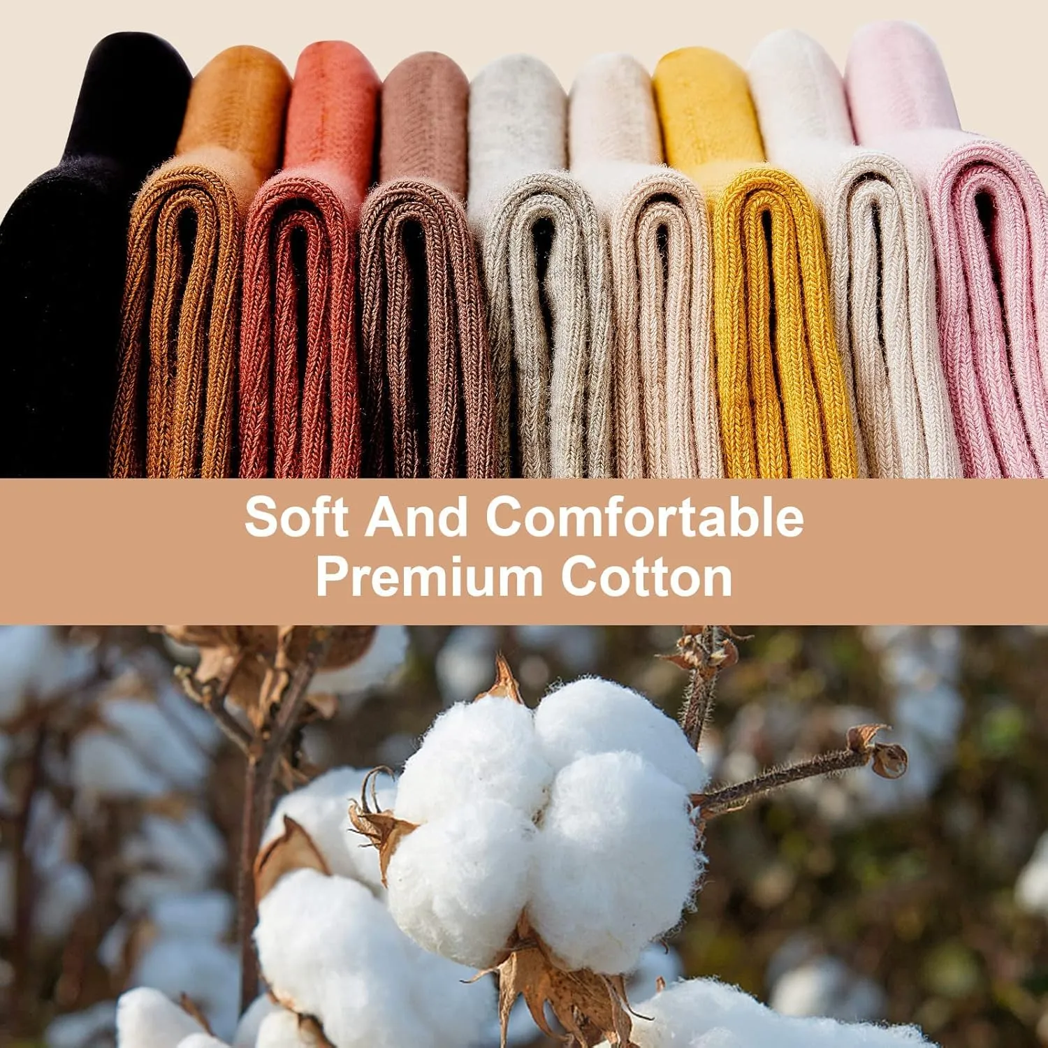 J-BOX Women Cotton Crew Socks - Breathable Thin Dress Socks for Business & Casual, Soft Comfort Above Ankle Wear