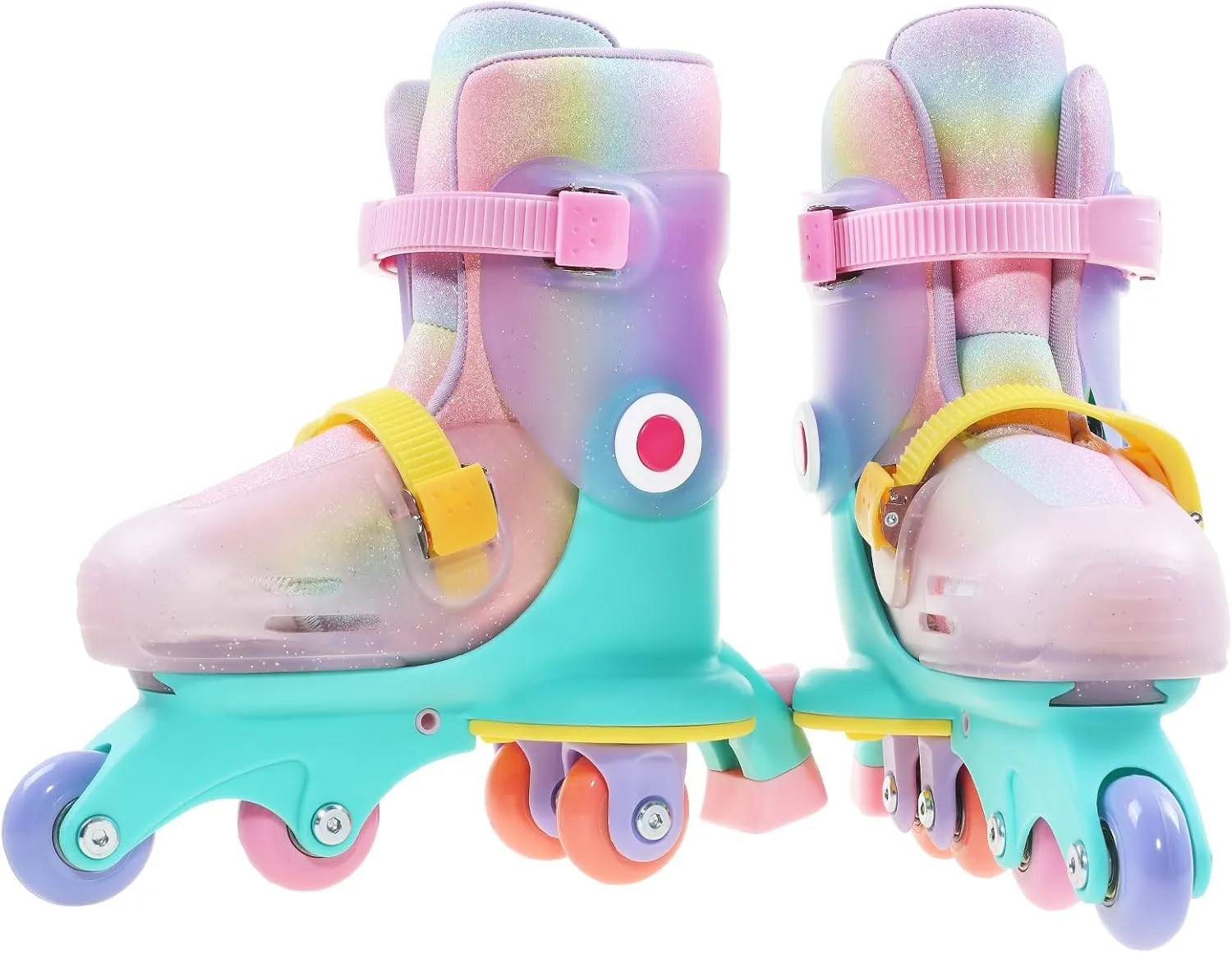 JajaHoho Roller Skates for Kids, Adjustable Convertible 2-in-1 Skates, Age 3-7,Junior Size 7-12, Tri-Wheels to Inline Skates, Light up Wheel, Inline Skates for Boys Girls Toddler