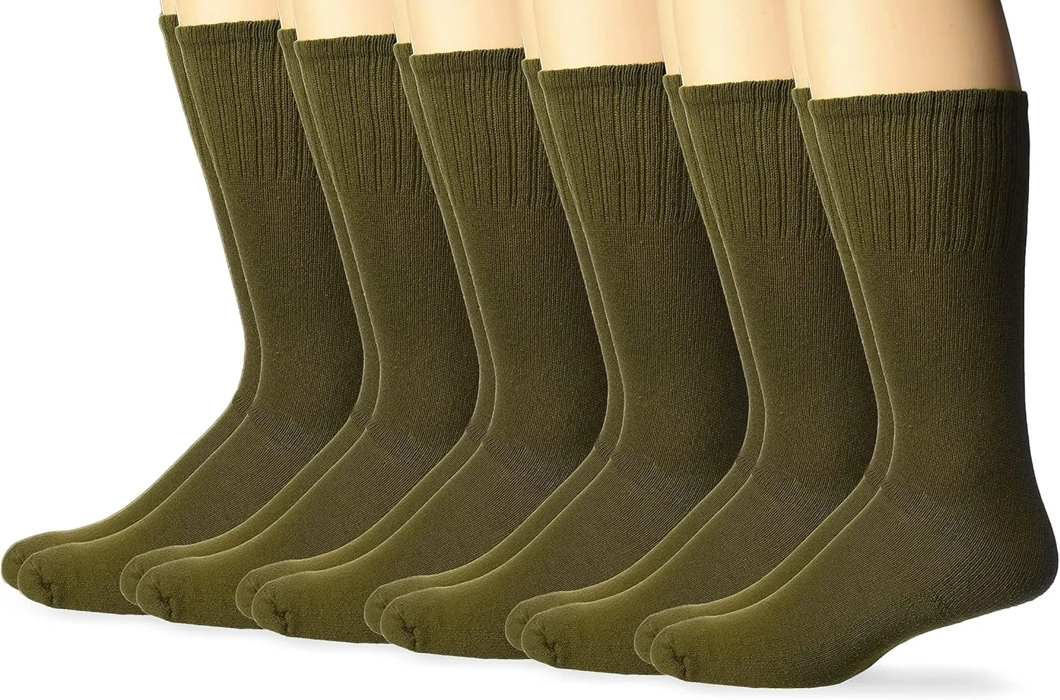 Jefferies Socks Men's Military Uniform All Season Rib Top Crew Boot Socks 6 Pack
