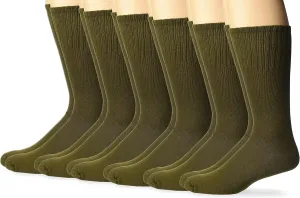 Jefferies Socks Men's Military Uniform All Season Rib Top Crew Boot Socks 6 Pack