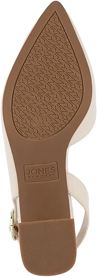 Jones New York Women's Patent Slingback Heeled Sandals | Block Heel Dress Shoes with Buckle | Open-Toe/Closed-Toe Elegant & Comfortable Footwear for Formal Events, Parties & Weddings
