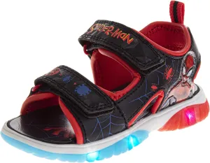 Josmo Boy's Spiderman Lighted Sandal (Toddler/Little Kid), Black, 12