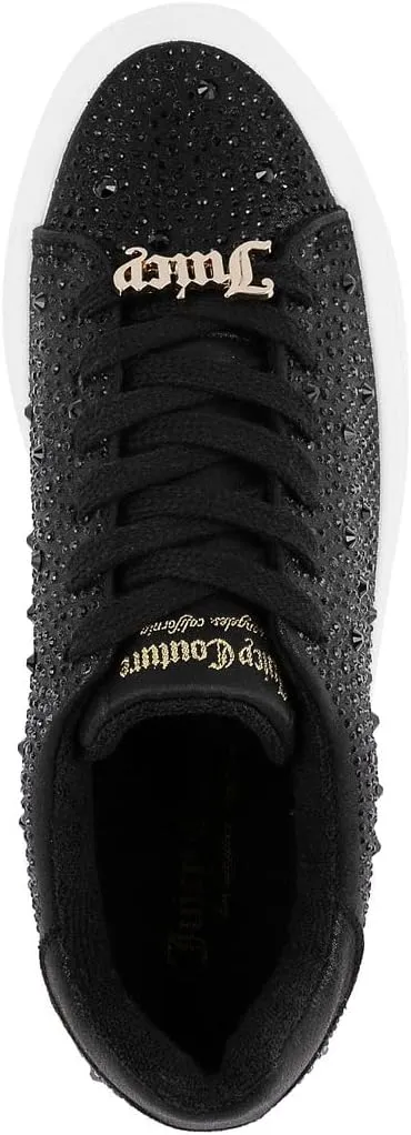 Juicy Couture Women's Classic Lace-Up & Sparkle Pearl Sneakers - Casual Chic, Bling, and Bedazzled
