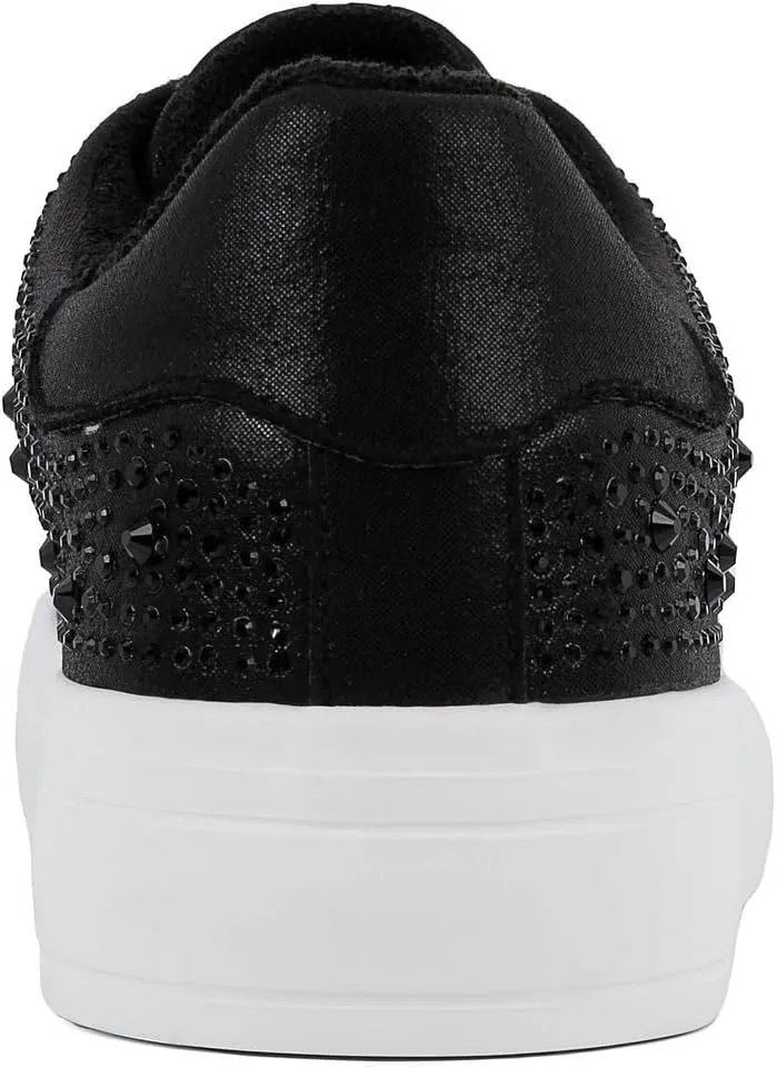 Juicy Couture Women's Classic Lace-Up & Sparkle Pearl Sneakers - Casual Chic, Bling, and Bedazzled