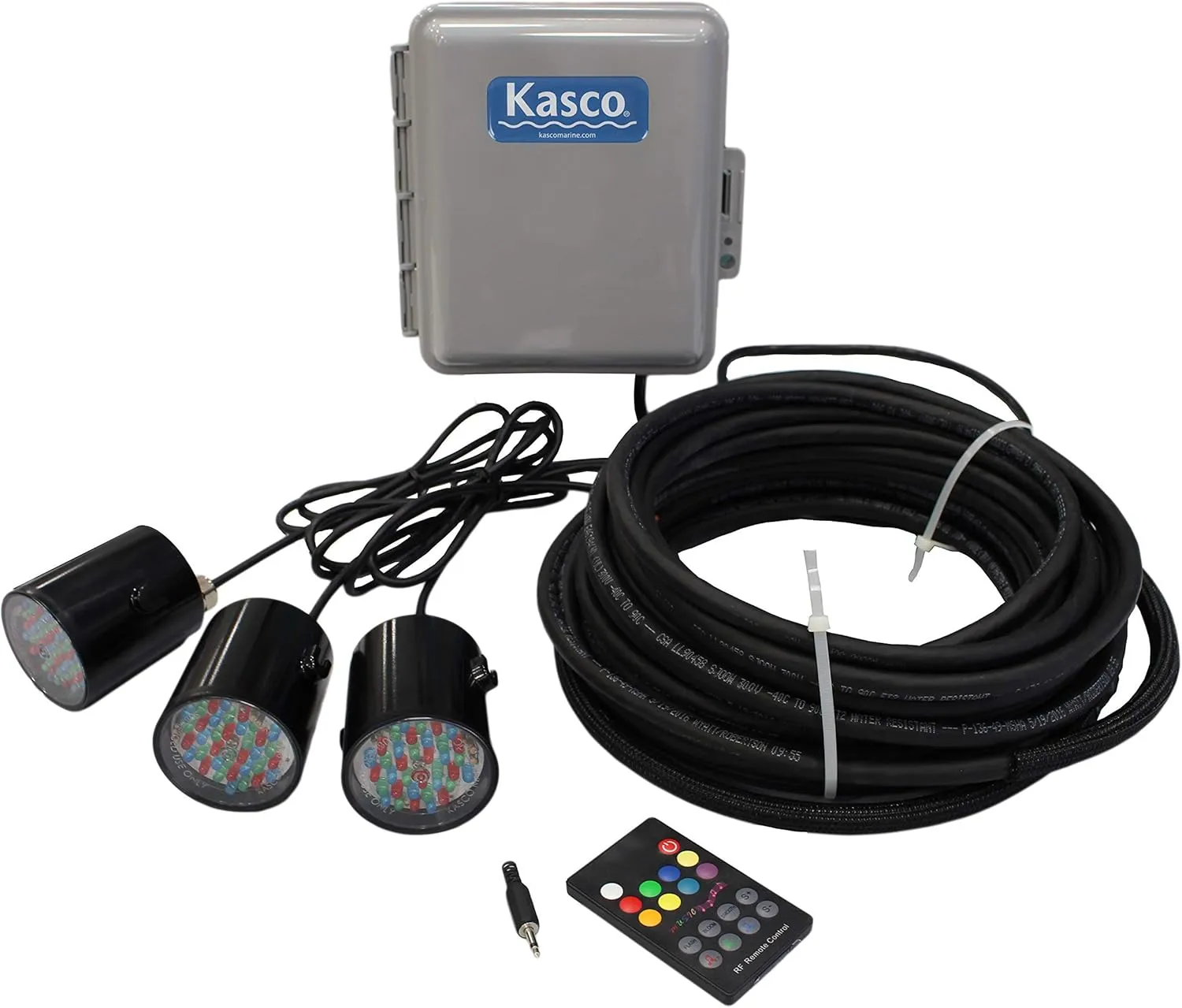 Kasco Fountain w/COLOR-CHANGING LED LIGHTS - 3/4HP - 100ft Cord - 5 patterns, RGB-LED Lighting Kit - 3400JF100, RGB3C5-100 | Floating Fountain With Lights |