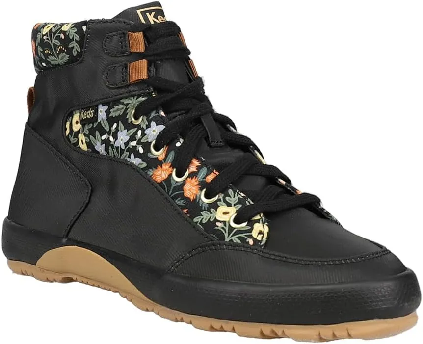 Keds Womens Scout Iv Lottie X Floral Round Toe Lace Up Casual Boots Ankle - Black