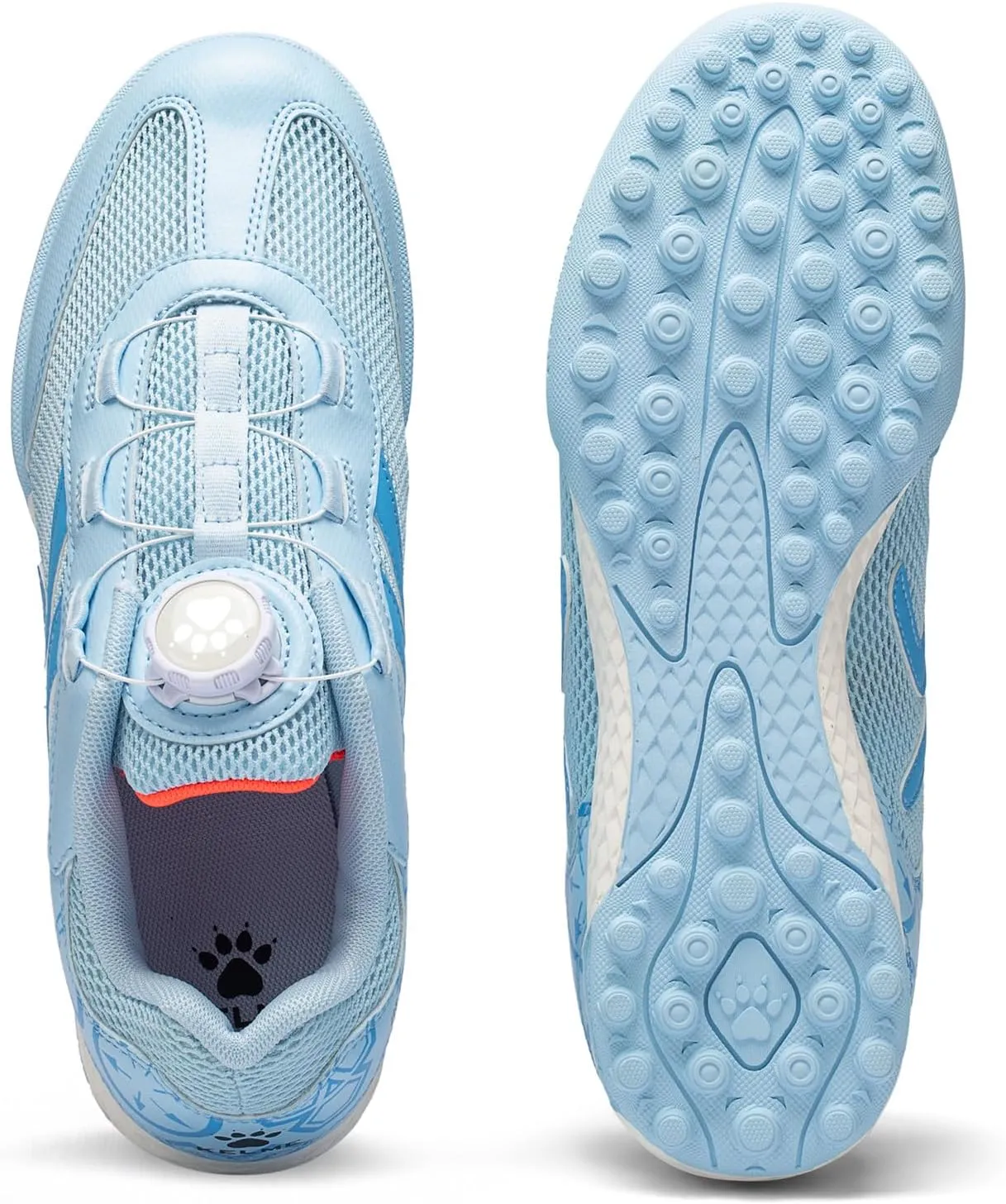 KELME Kids' Indoor Soccer Shoes, Mesh Turf Cleats, Speed Lace System, Boys Girls Little Kid, Football Baseball Sneaker