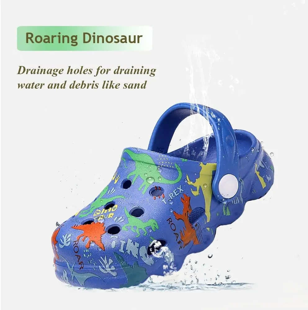 Kids Clogs Boys Girls Toddler Dinosaur Slip on Slide Garden Shoes Cartoon Beach Pool Kids Clog Sandals Slippers Water Clogs