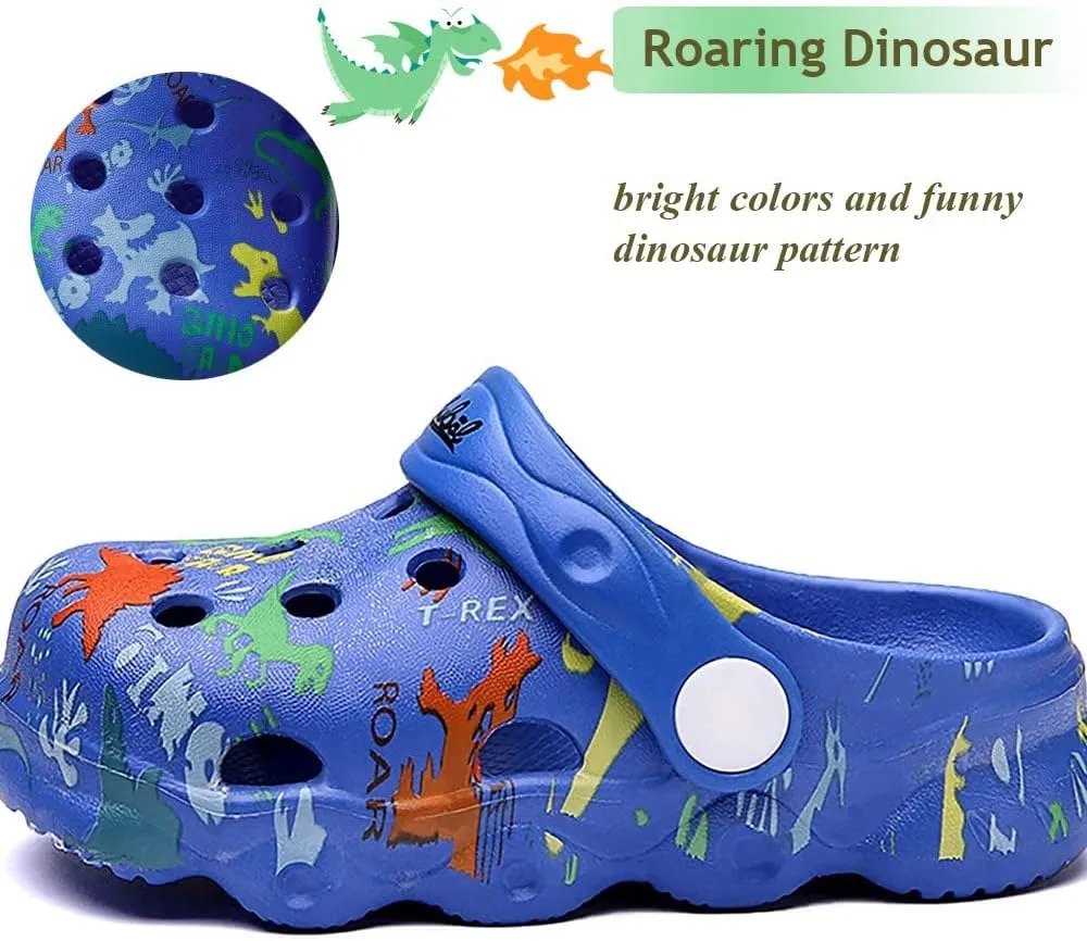 Kids Clogs Boys Girls Toddler Dinosaur Slip on Slide Garden Shoes Cartoon Beach Pool Kids Clog Sandals Slippers Water Clogs