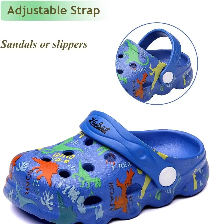 Kids Clogs Boys Girls Toddler Dinosaur Slip on Slide Garden Shoes Cartoon Beach Pool Kids Clog Sandals Slippers Water Clogs