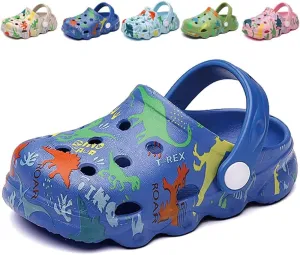 Kids Clogs Boys Girls Toddler Dinosaur Slip on Slide Garden Shoes Cartoon Beach Pool Kids Clog Sandals Slippers Water Clogs