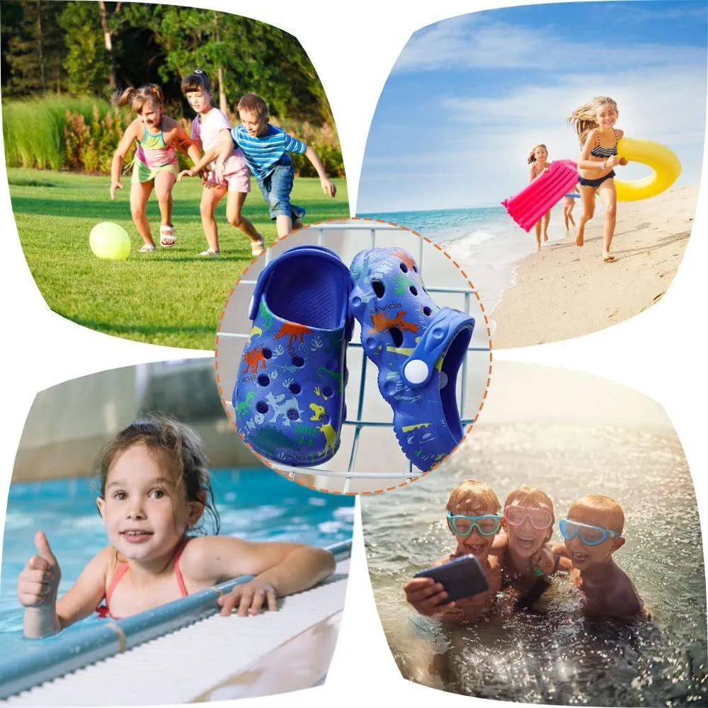Kids Clogs Boys Girls Toddler Dinosaur Slip on Slide Garden Shoes Cartoon Beach Pool Kids Clog Sandals Slippers Water Clogs