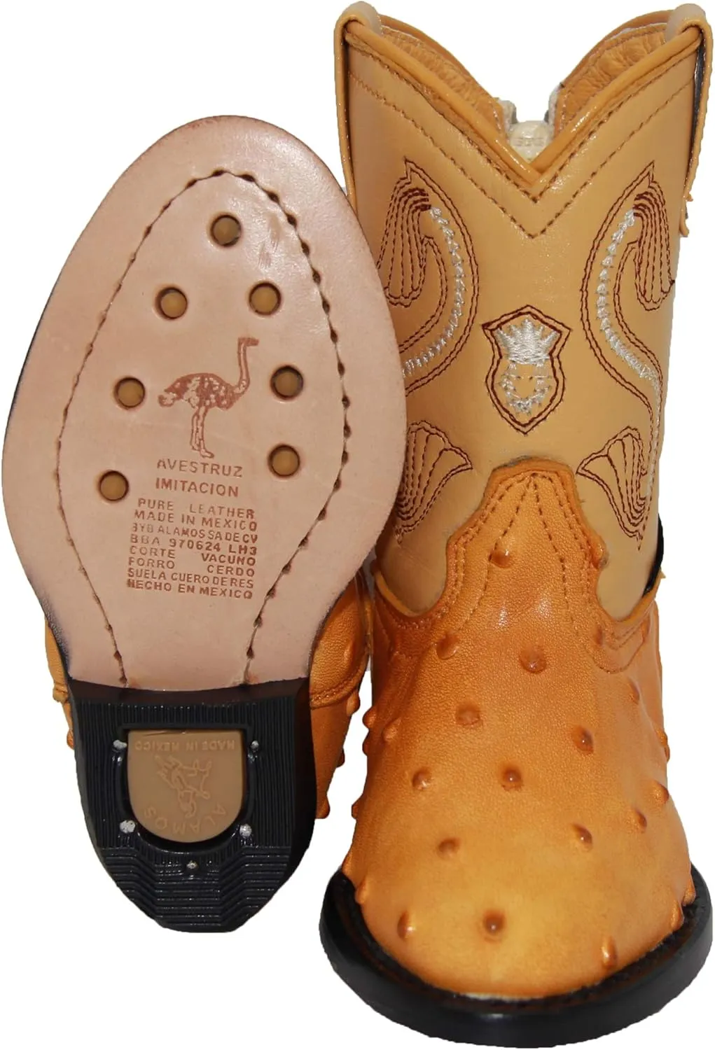 Kids Cowboy Boot Infant Toddler Ostrich Print Western Boot