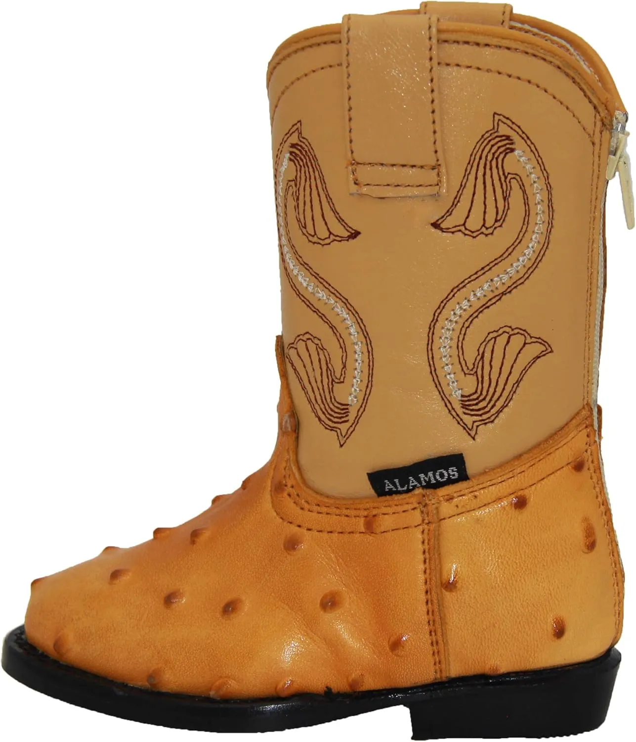Kids Cowboy Boot Infant Toddler Ostrich Print Western Boot