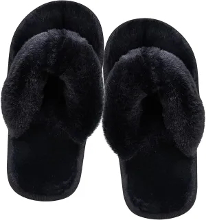 Kids Flip Flop Slippers Soft Plush Fuzzy House Home Thong Slippers for Boys and Girls Open Toe Indoor Outdoor Warm Comfy Slip On